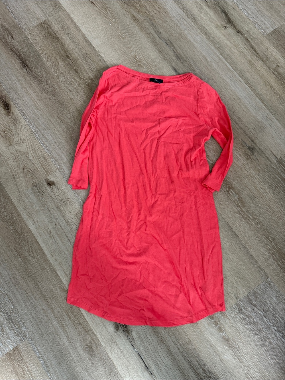 GAP Coral Pink Three-Quarter Sleeve T shirt Dress